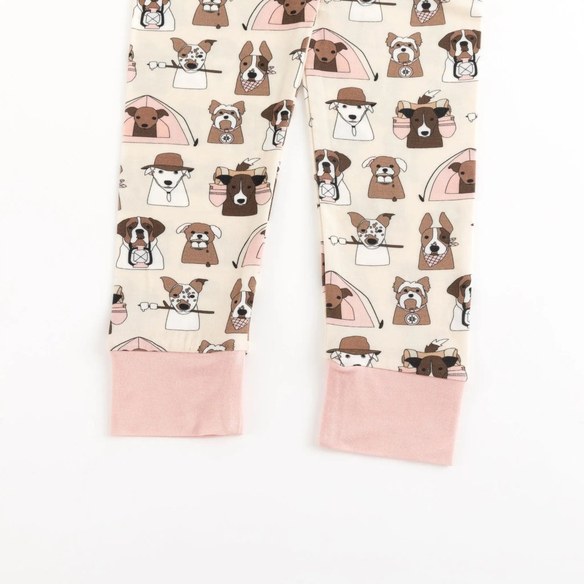 Dreamlet Camp Paws Short Sleeve Pajama Set Pink Kids Dreamlet - Everetts Place Boutique - 
