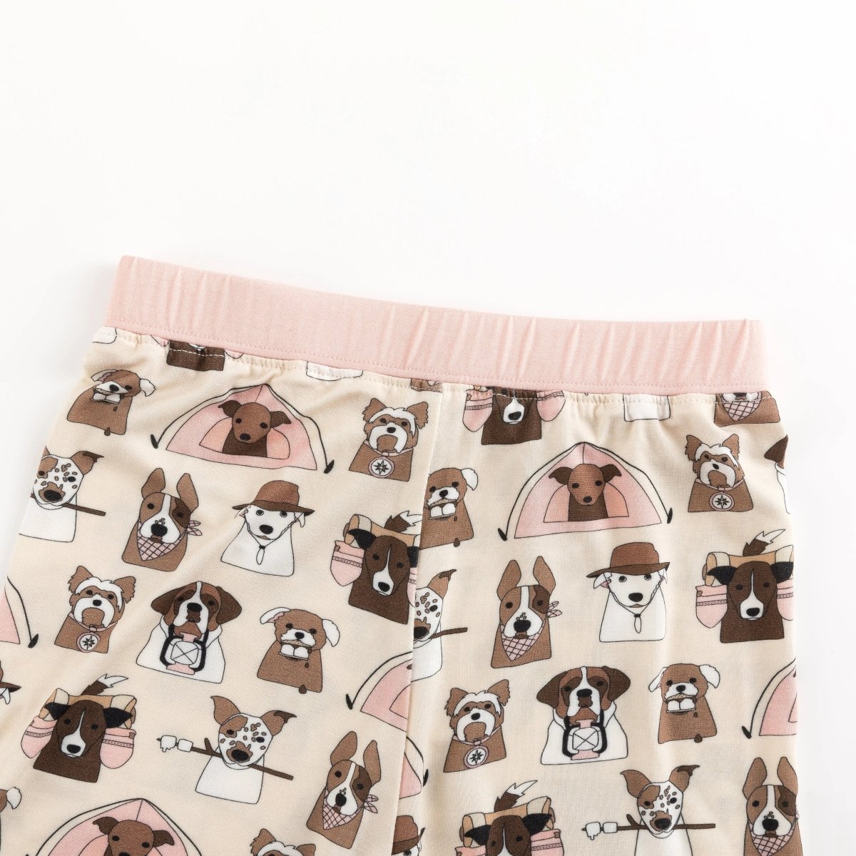 Dreamlet Camp Paws Short Sleeve Pajama Set Pink Kids Dreamlet - Everetts Place Boutique - 