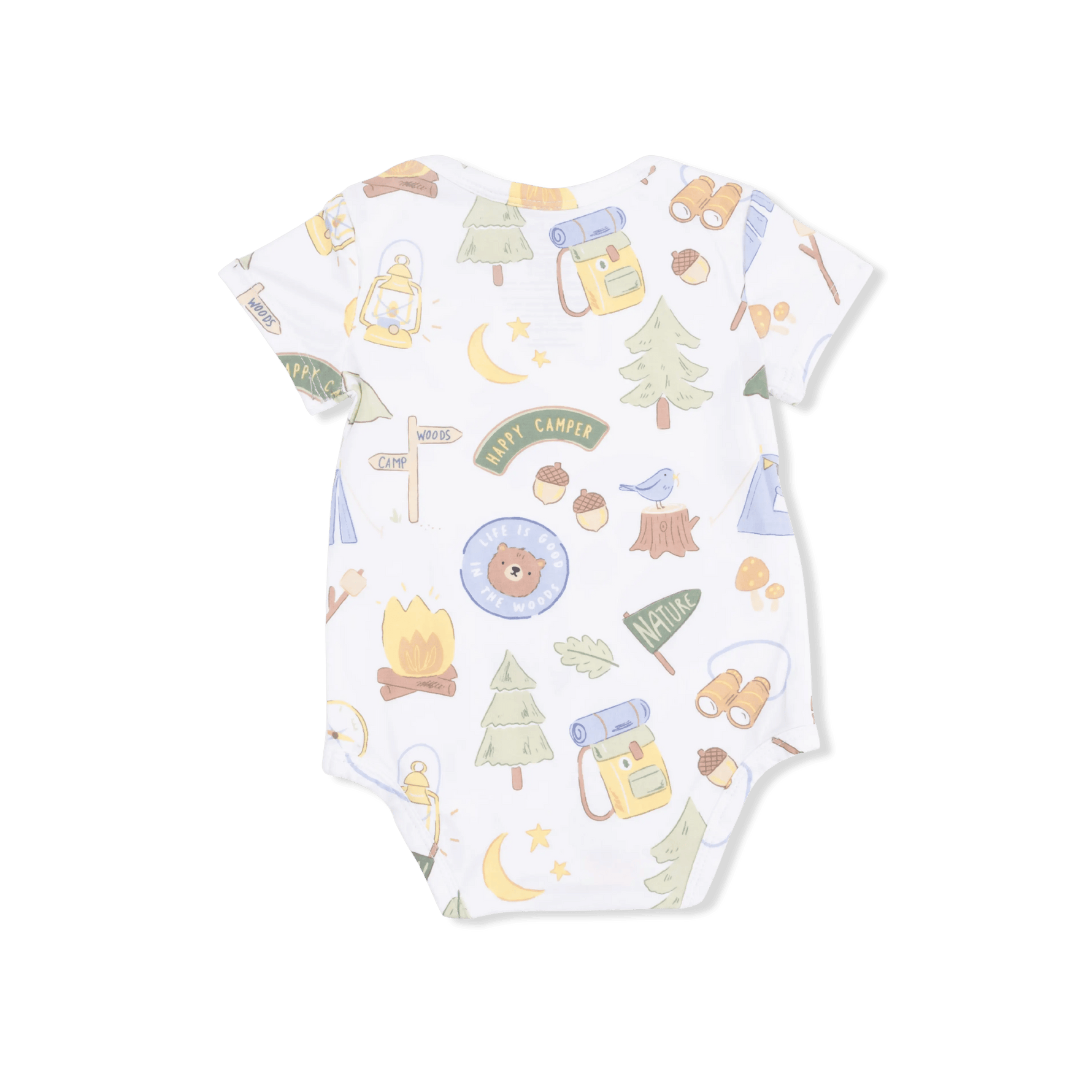 Angel Dear Camping Blue - Short Sleeve Bodysuit - 