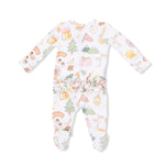 Angel Dear Camping Pink - 2 Way Ruffle Back Zipper Footie - 