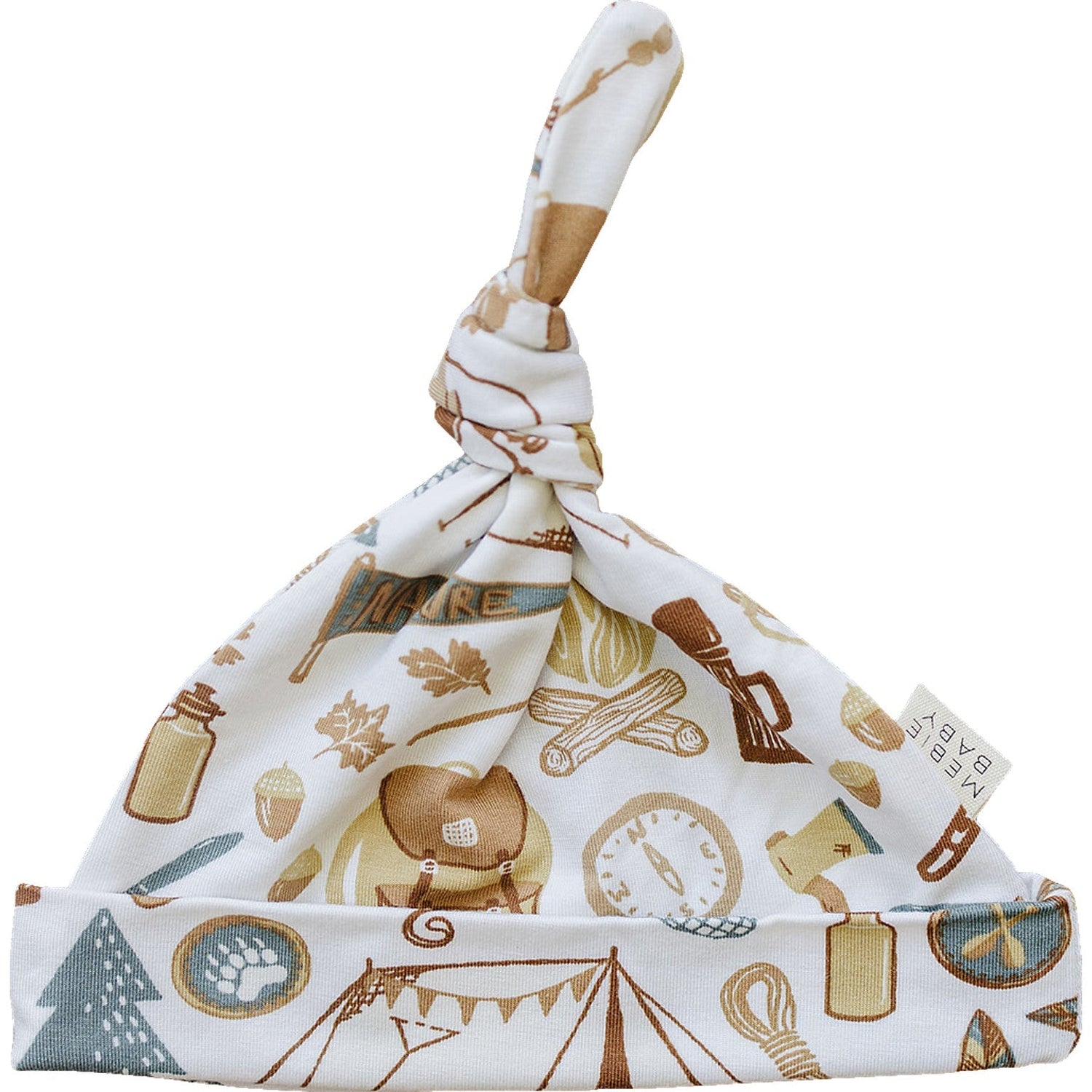 Mebie Baby Camping Trip Bamboo Newborn Knot Hat Soft Stretchy Rayon Gender Neutral - 