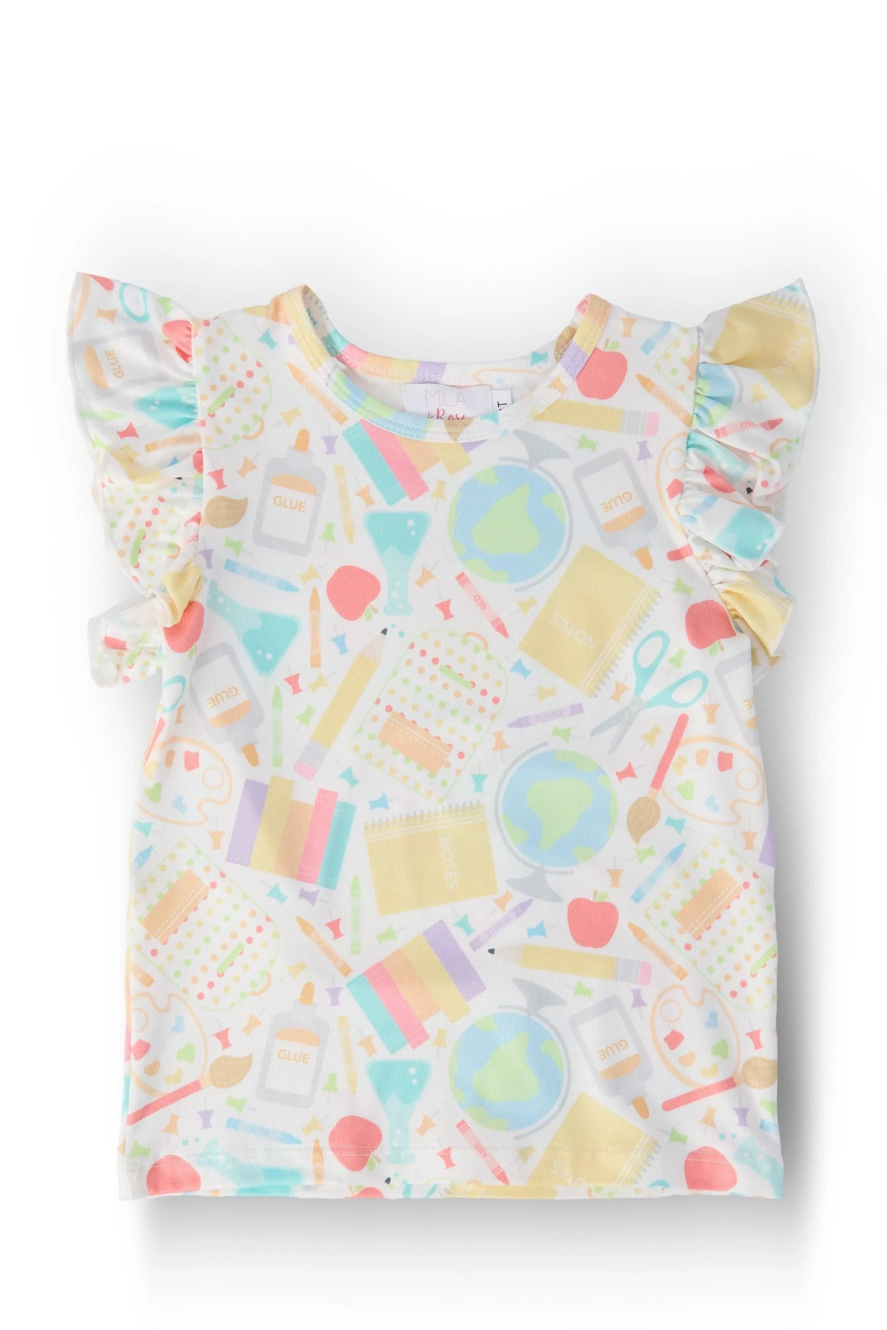 Campus Cutie S/S Ruffle Tee - Baby & Toddler Clothing, Textile, Fashion design, Baby Products, Active Shirt | Everetts Place