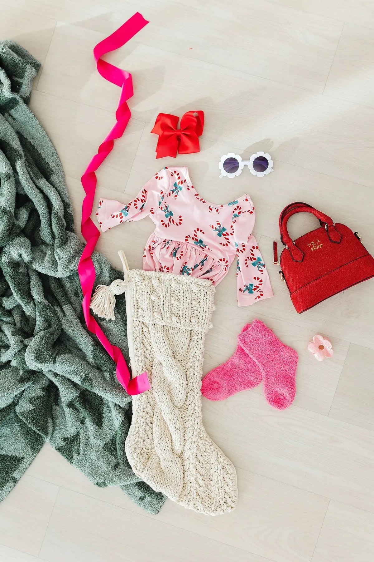Mila & Rose ® Candy Cane Cutie 3/4 Sleeve Pocket Twirl Dress - 