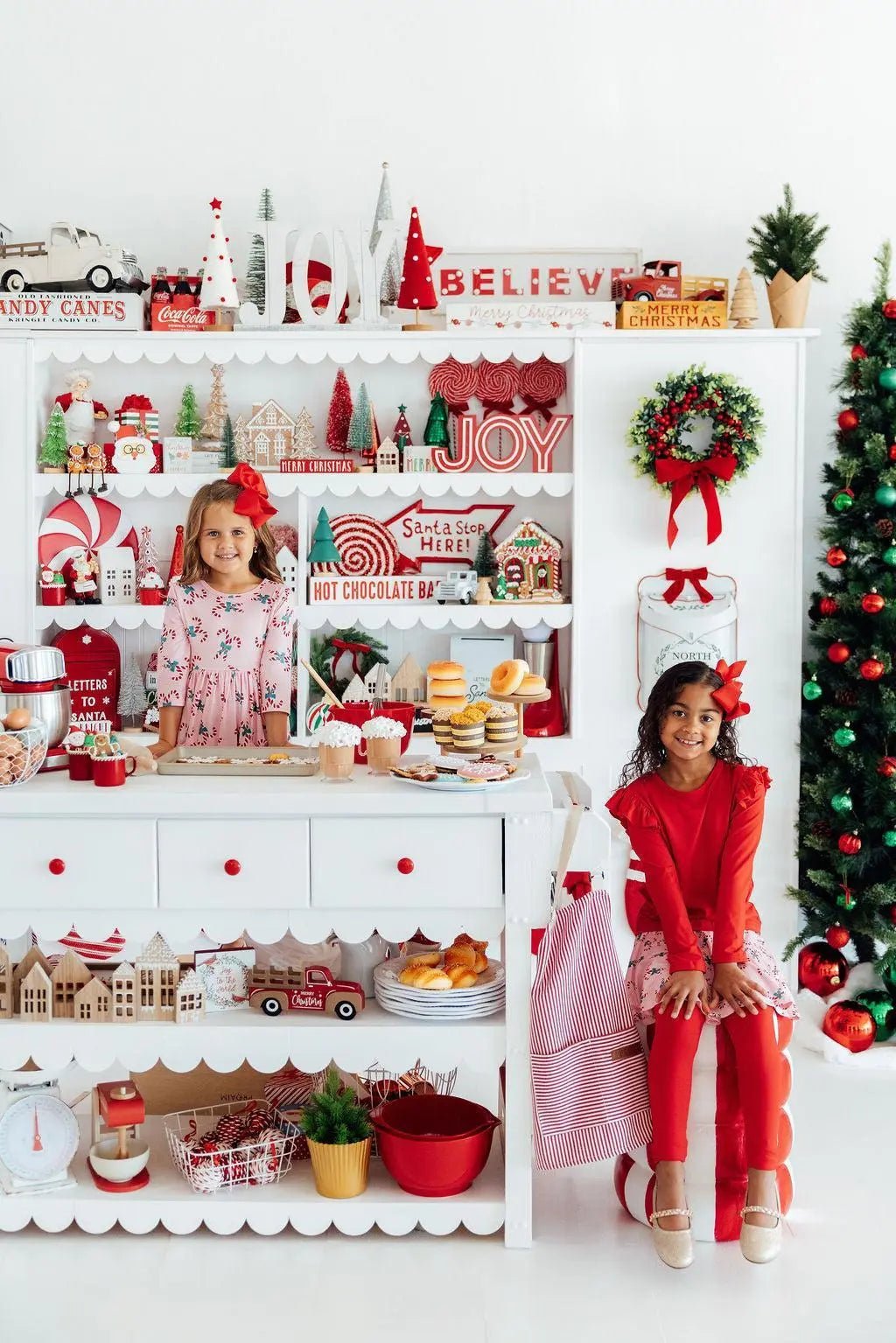 Mila & Rose ® Candy Cane Cutie 3/4 Sleeve Pocket Twirl Dress - 