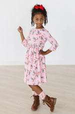 Mila & Rose ® Candy Cane Cutie 3/4 Sleeve Pocket Twirl Dress - 