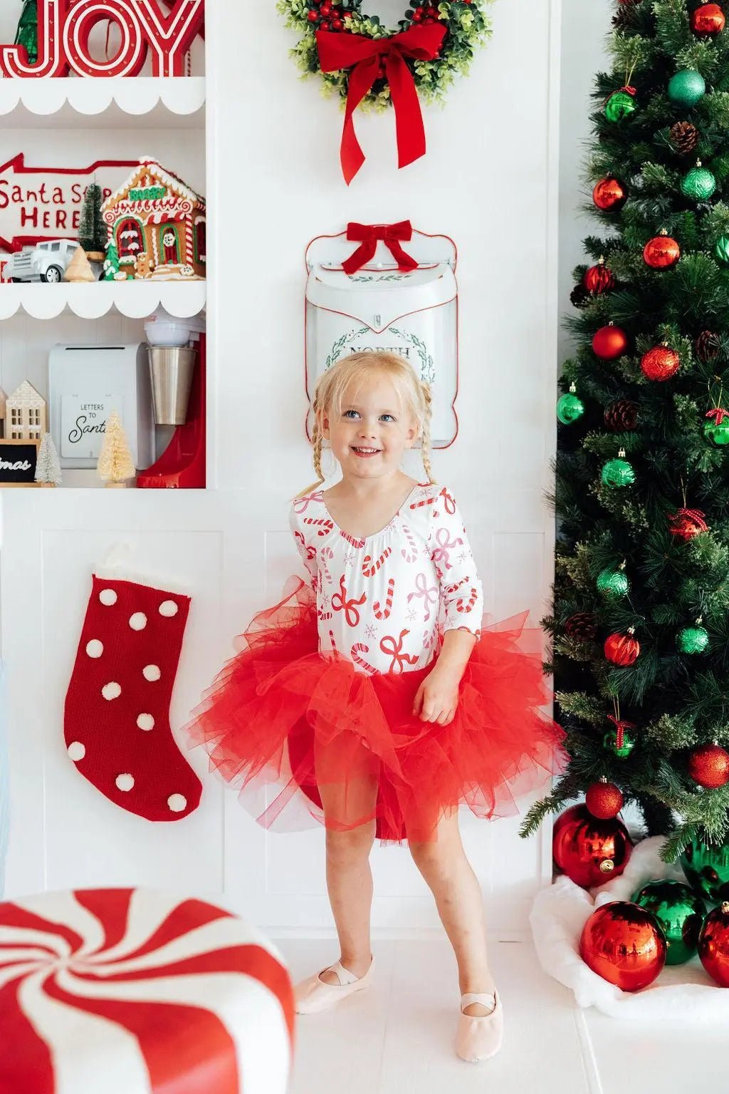 Mila & Rose ® Candy Cane Lane 3/4 Tutu Leotard - 
