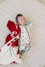 Mebie Baby Candy Cane Plush Blanket Three Sizes Available Soft Lightweight Breathable - 