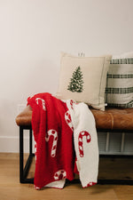 Mebie Baby Candy Cane Plush Blanket Three Sizes Available Soft Lightweight Breathable - 