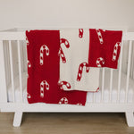 Mebie Baby Candy Cane Plush Blanket Three Sizes Available Soft Lightweight Breathable - 