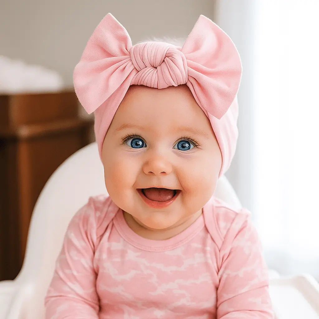 Sweet Bamboo Candy Pink Knotted Bow - 