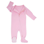 Sweet Bamboo Candy Pink Zipper Footie - 