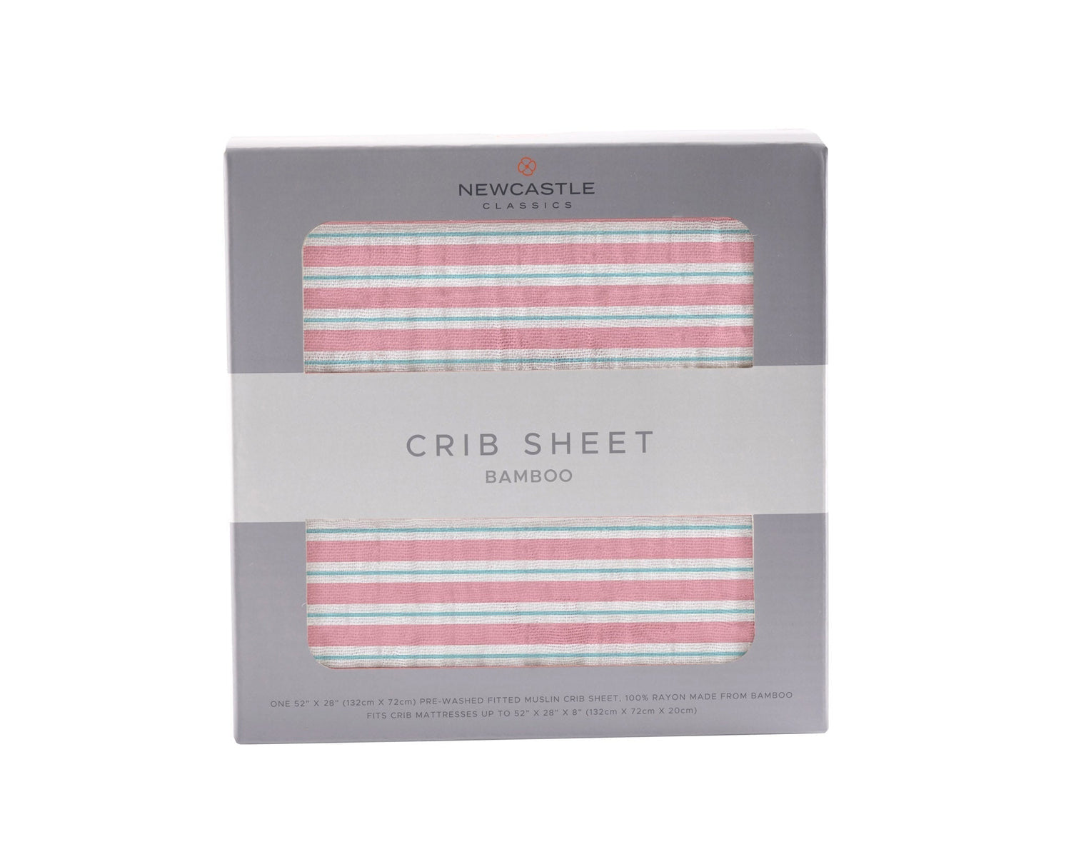 Newcastle Classics Candy Stripe Bamboo Muslin Crib Sheet with Tailored Fit for Infants - Furniture > Baby & Toddler Furniture > Cribs & Toddler Beds Bamboo Crib Sheet