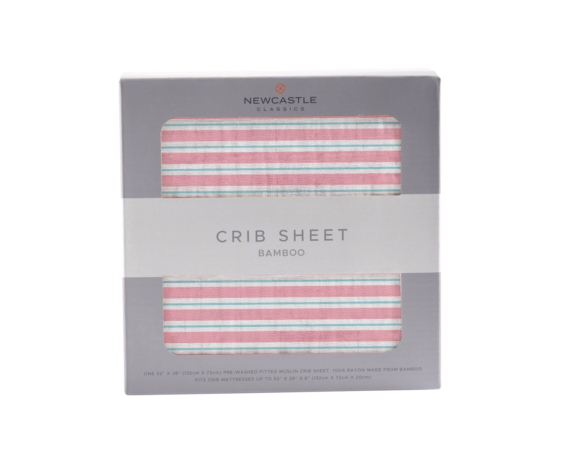 Candy Stripe Bamboo Muslin Crib Sheet Soft Breathable Comfy Tailored Fit 28 Inch x 52 Inch Newcastle Classics