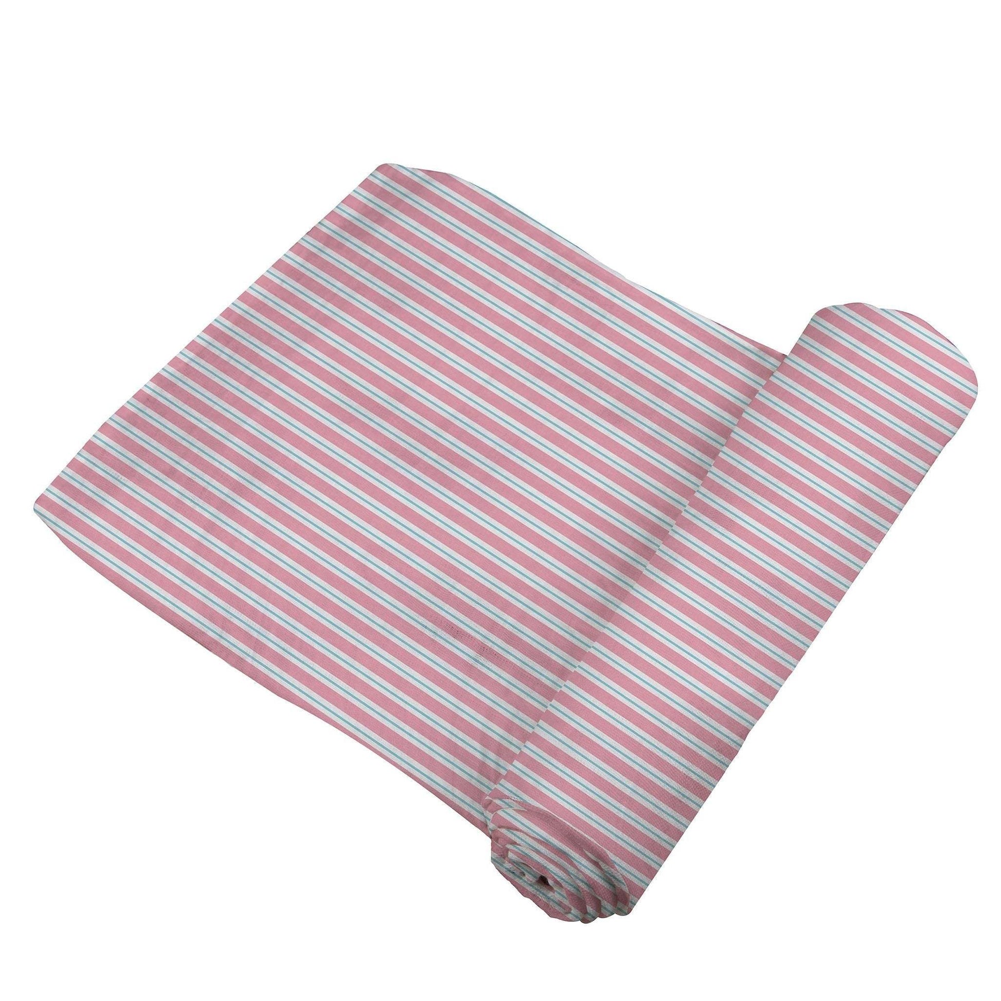 Candy Stripe Bamboo Muslin Swaddle Blanket for Baby Soft Breathable Versatile Use Newcastle Classics