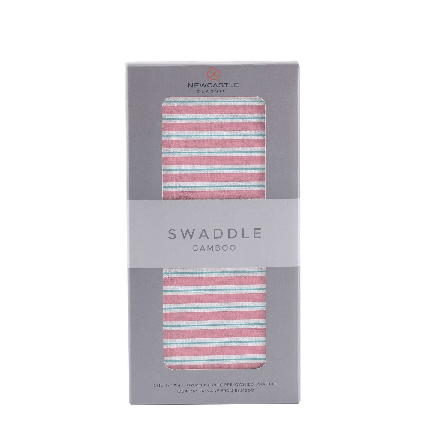 Candy Stripe Bamboo Muslin Swaddle Blanket for Baby Soft Breathable Versatile Use Newcastle Classics