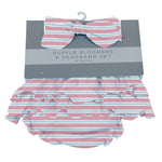 Newcastle Classics Candy Stripe Ruffle Bamboo Bloomer Headband Set for Infants 0 to 12 Months - Apparel & Accessories > Clothing > Baby & Toddler Clothing > Baby & Toddler Outfits Bloomer/Headband Sets