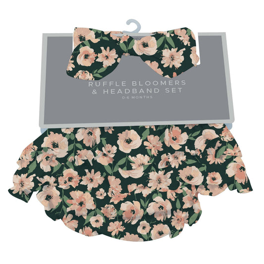 Canyon Sunset Flowers Ruffle Bloomers and Headband Set for Infants 0 to 12 Months 100 Percent Bamboo Newcastle Classics