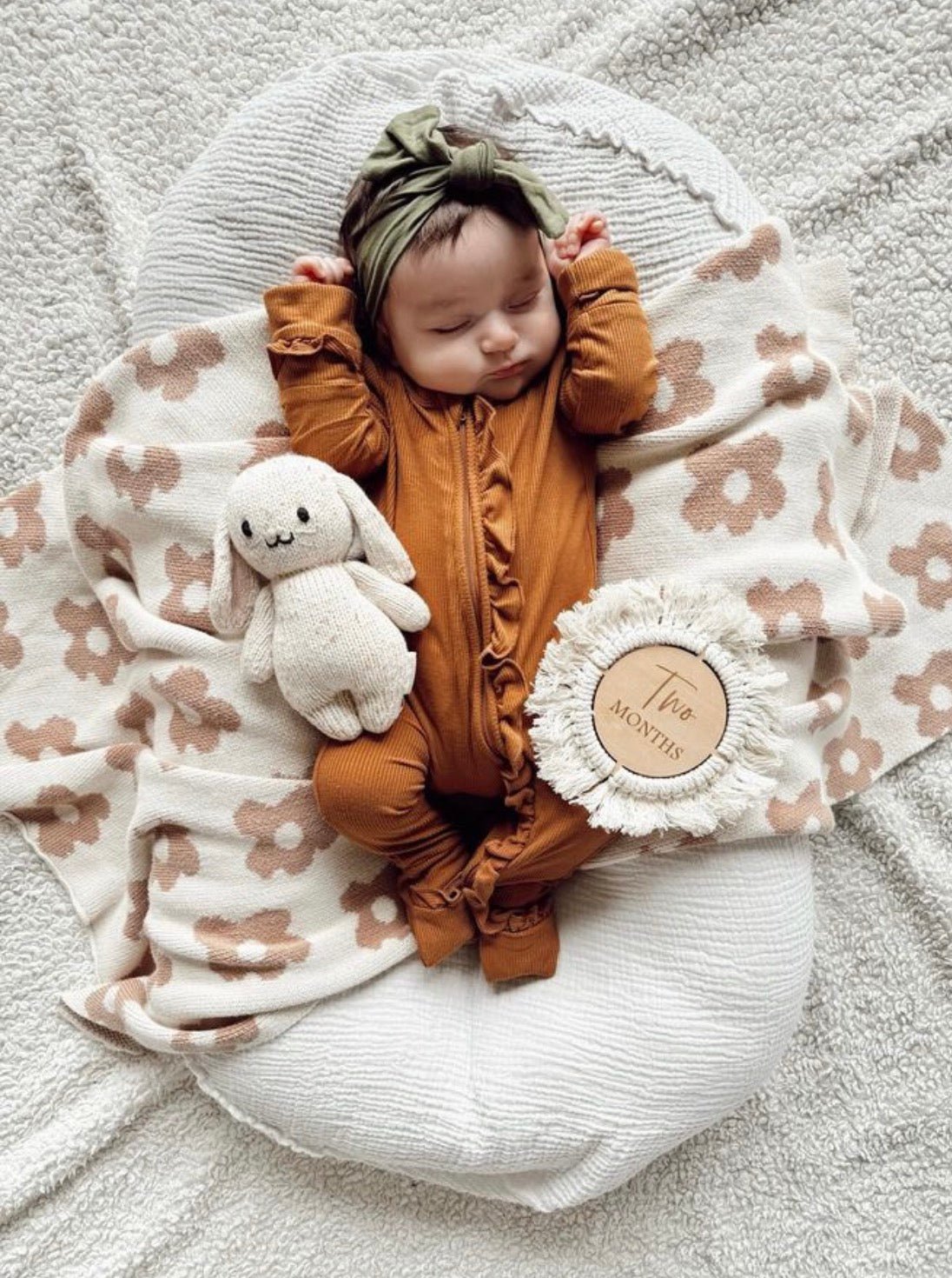 Ribbed Ruffle Zipper Footie Pajamas by Harp Angel Boutique