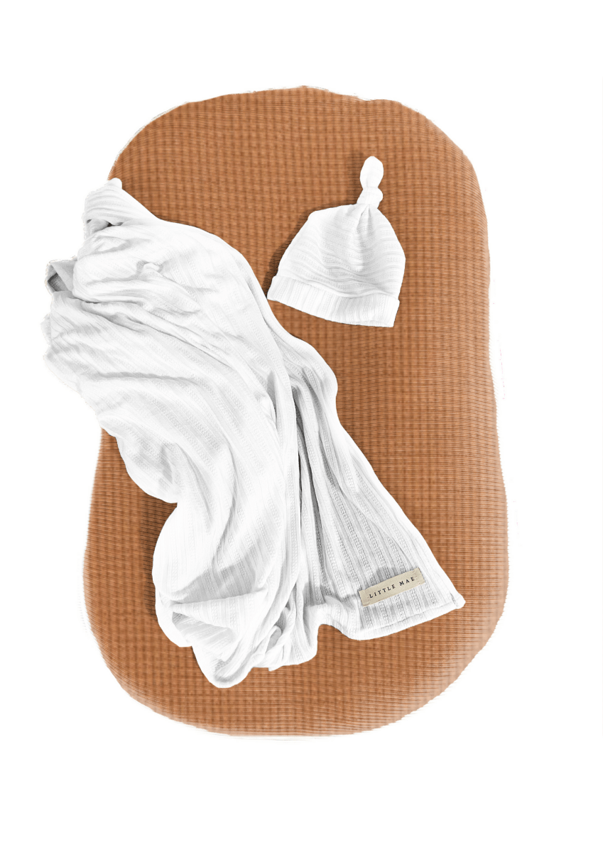 Little Mae & Co Caramel Waffle Baby Lounger Cover Snuggle Me Compatible - Everetts Place Boutique - 