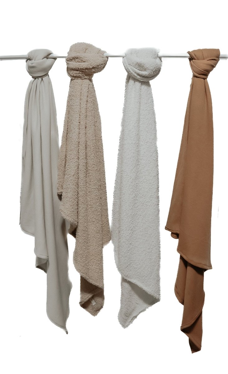 Little Mae & Co Caramel Waffle Knit Baby Blanket Cozy Fall Snuggle Time - Everetts Place Boutique - 