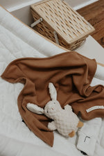 Little Mae & Co Caramel Waffle Knit Baby Blanket Cozy Fall Snuggle Time - Everetts Place Boutique - 