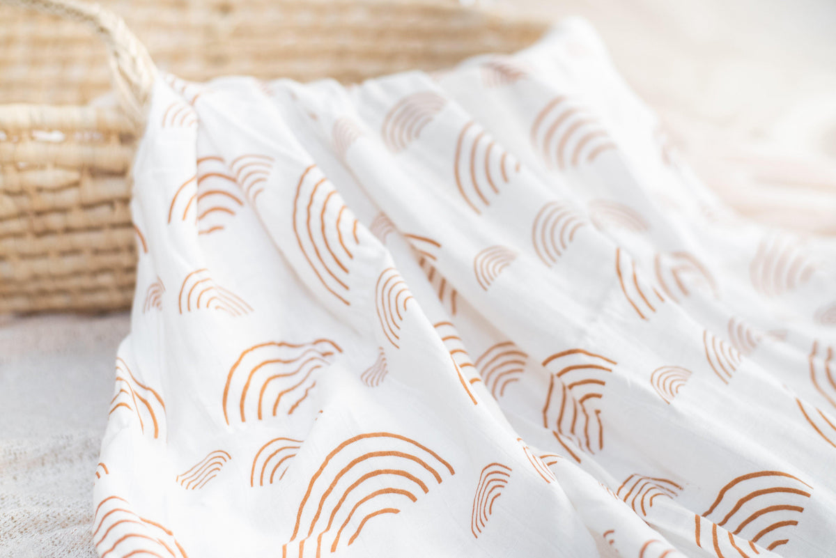 Bamboo Cotton Muslin Swaddle Blanket by Harp Angel Boutique