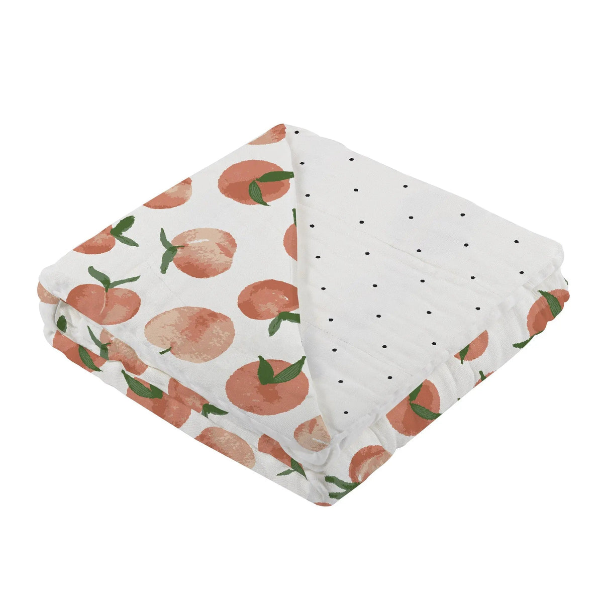 Newcastle Classics Carnelian Peaches and Black and White Polka Dot Newcastle Blanket - 