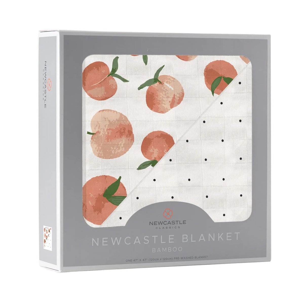 Newcastle Classics Carnelian Peaches and Black and White Polka Dot Newcastle Blanket - 