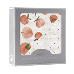 Newcastle Classics Carnelian Peaches and Black and White Polka Dot Newcastle Blanket - 