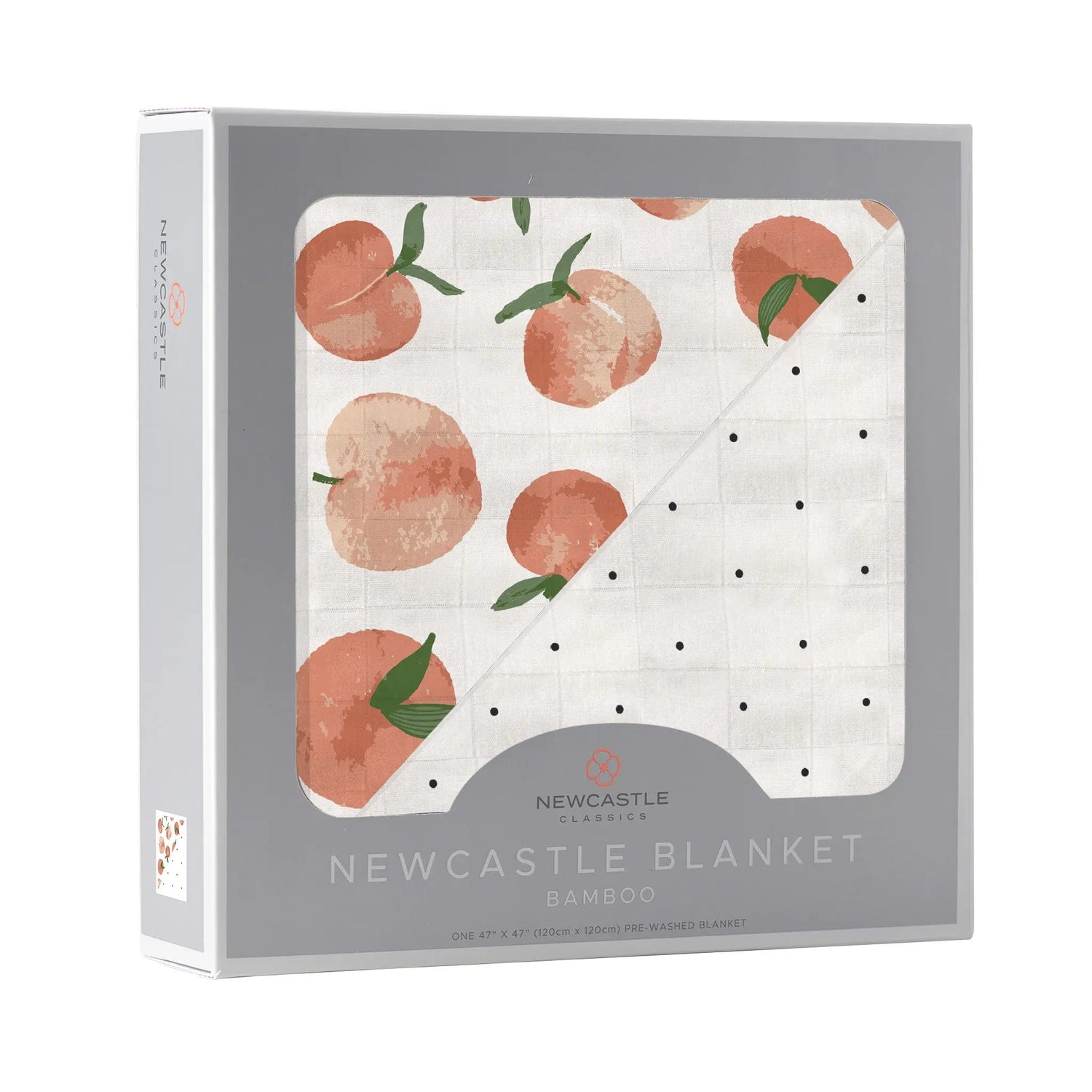 Newcastle Classics Carnelian Peaches and Black and White Polka Dot Newcastle Blanket - 