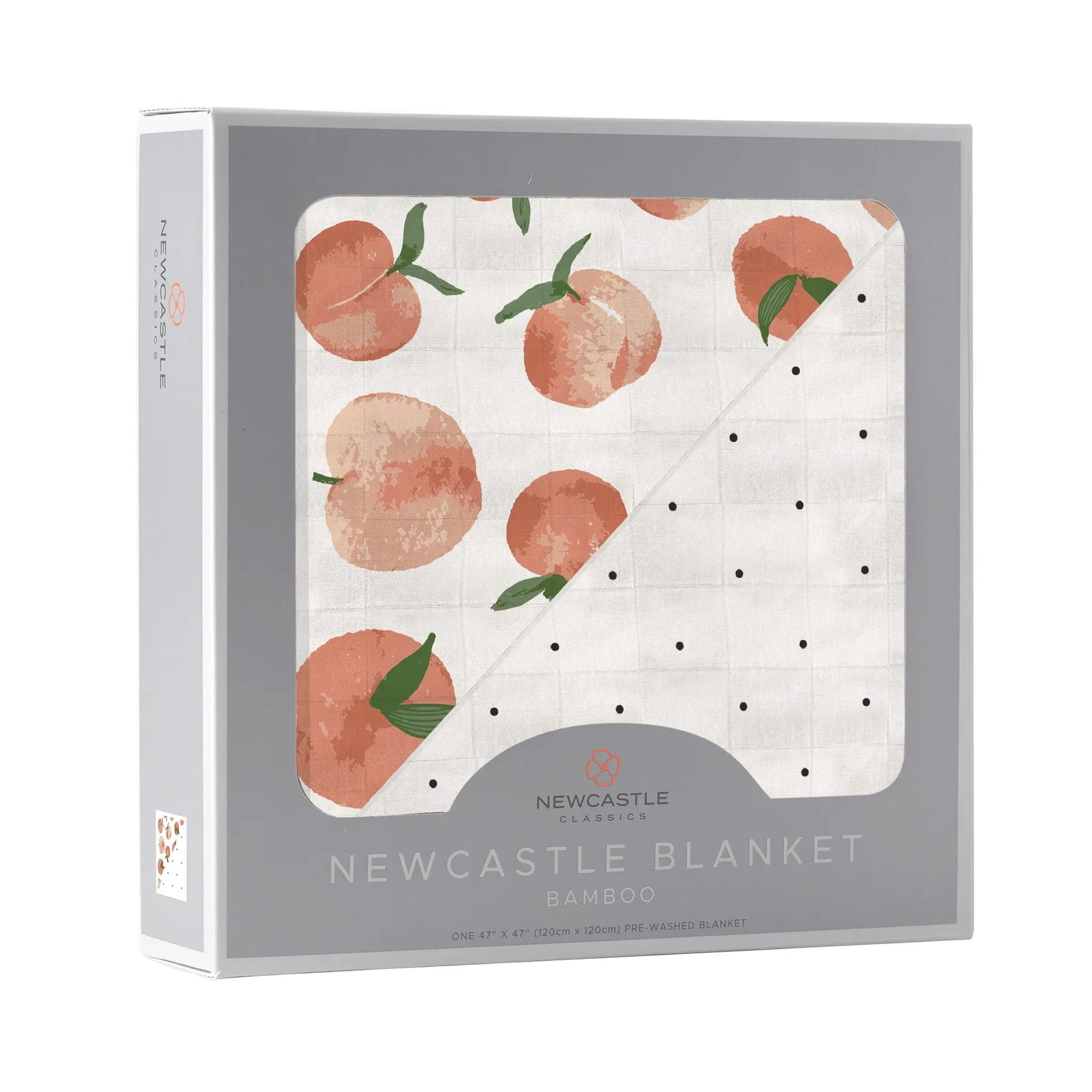 Newcastle Classics Carnelian Peaches and Black and White Polka Dot Newcastle Blanket - 