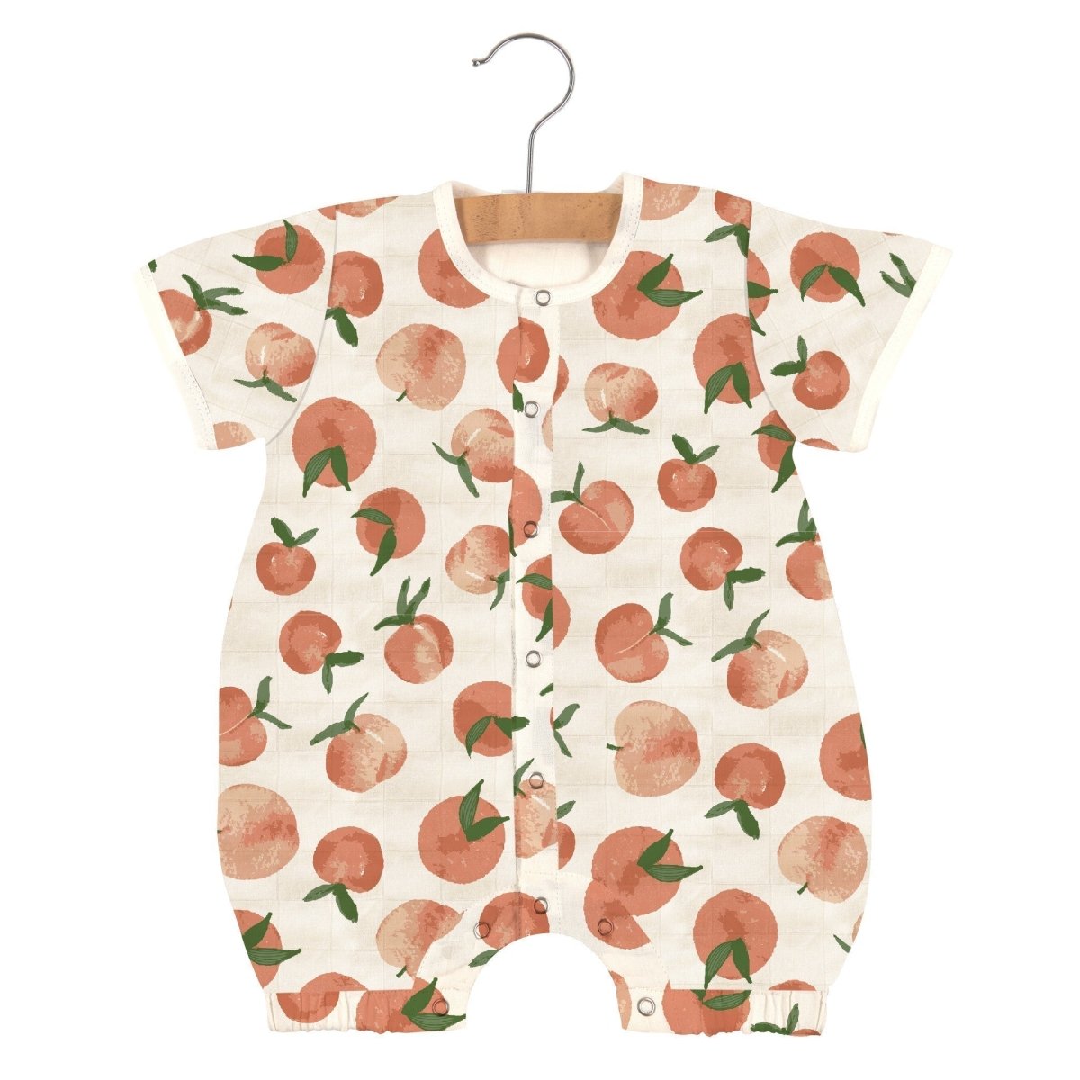 Newcastle Classics Carnelian Peaches Bamboo Mini Romper with Soft Muslin Fabric for Babies - Everetts Place Boutique -