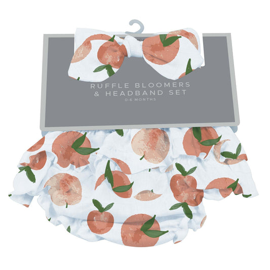 Carnelian Peaches Ruffle Bloomers and Headband Set for 0 to 12 Months 100 Percent Bamboo Newcastle Classics