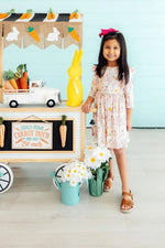Mila & Rose ® Carrot Cutie 3/4 Sleeve Ruffle Twirl Dress - 