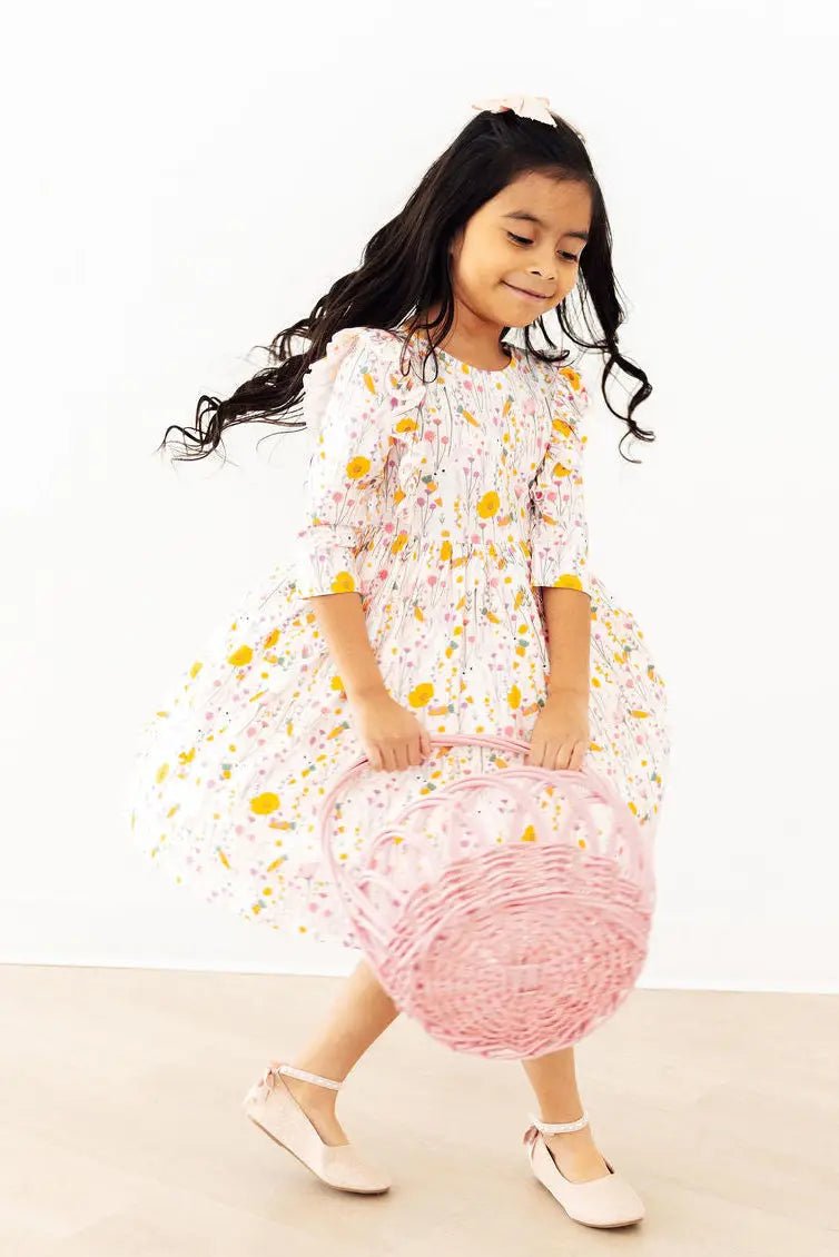 Mila & Rose ® Carrot Cutie 3/4 Sleeve Ruffle Twirl Dress - 