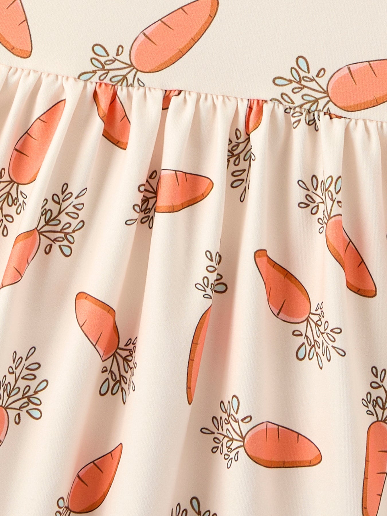 Rylee Faith Designs Carrot Print Girls Ruffle Hem Dress - 