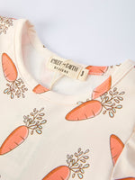 Rylee Faith Designs Carrot Print Girls Ruffle Hem Dress - 