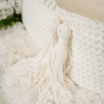 Finn + Emma Carry Cot Ivory Organic Cotton Baby Bassinet with Removable Mattress - 