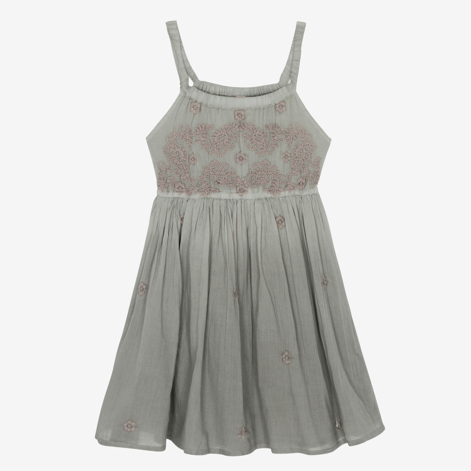 Girls' Cotton Twirly Dress with Embroidery