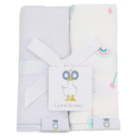 Goosewaddle® | Newborn Baby Blankets Toys Teethers Bibs & More Castles And Lavender Burp Cloths with Soft Terry Backing