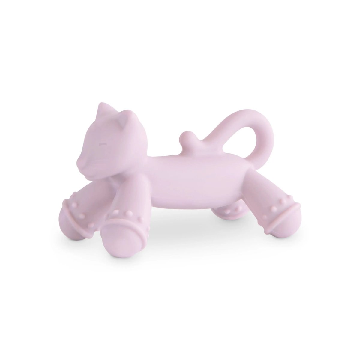 Mushie Cat Figurine Teether for Babies Non Toxic Silicone Soothing Gums - 