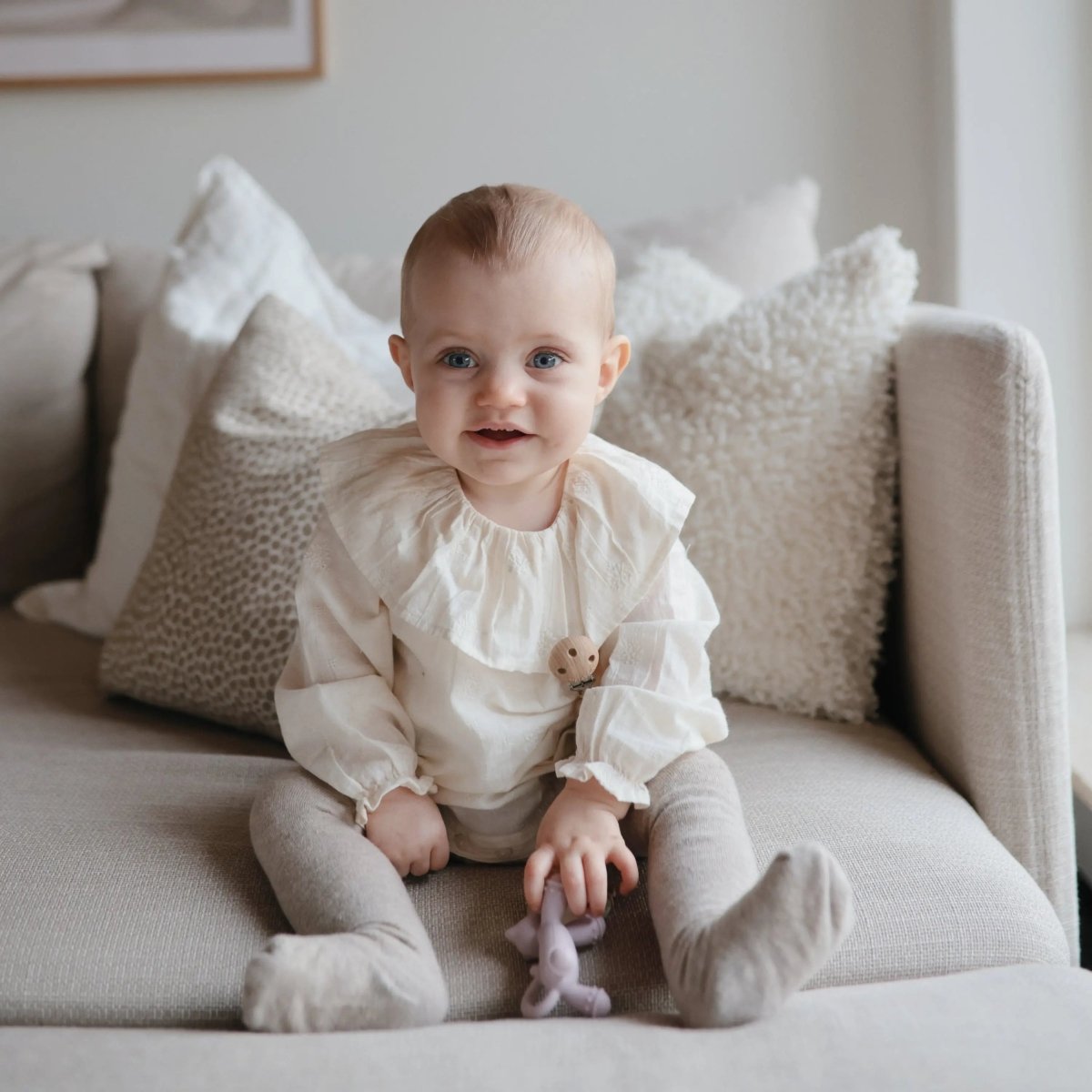 Mushie Cat Figurine Teether for Babies Non Toxic Silicone Soothing Gums - 