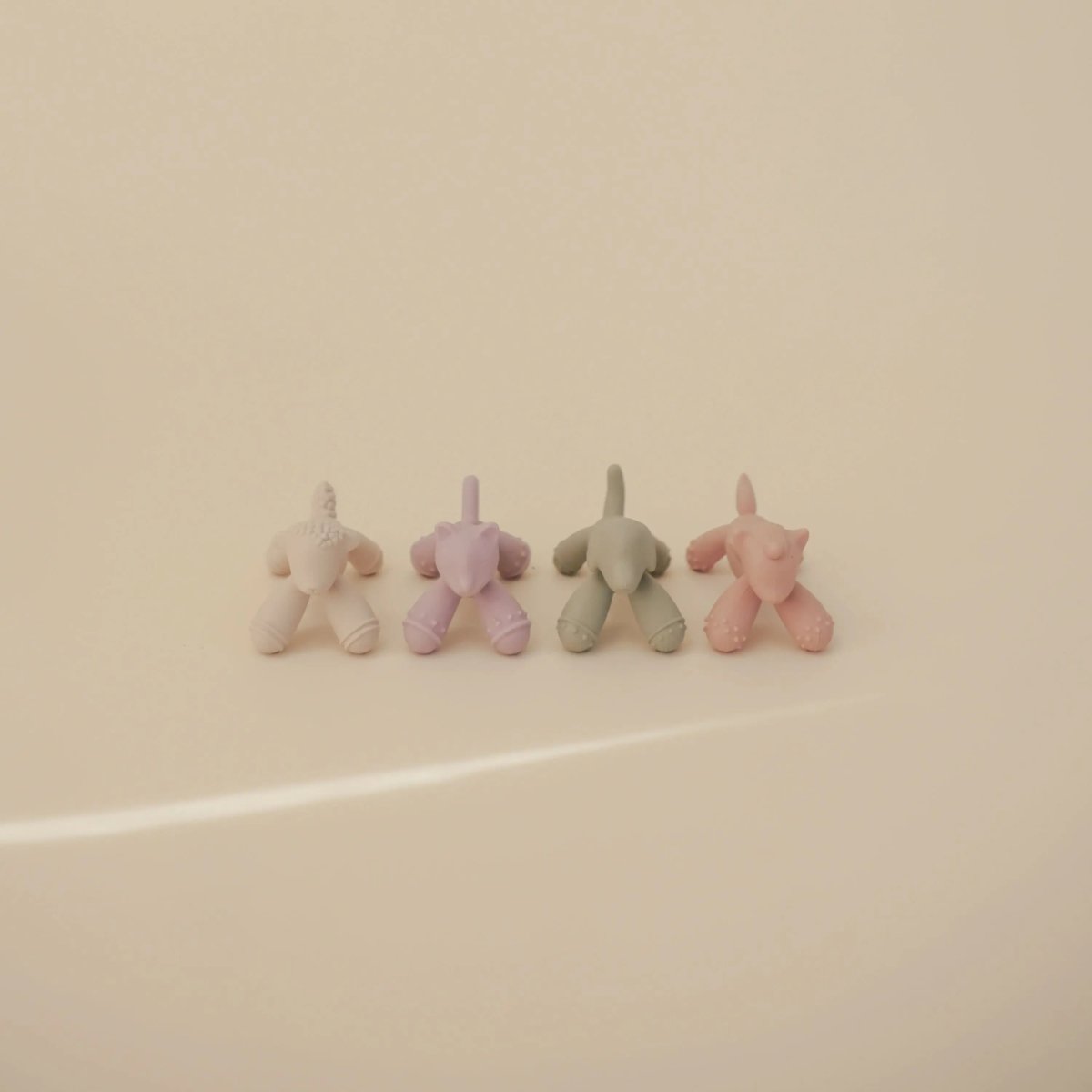 Mushie Cat Figurine Teether for Babies Non Toxic Silicone Soothing Gums - 