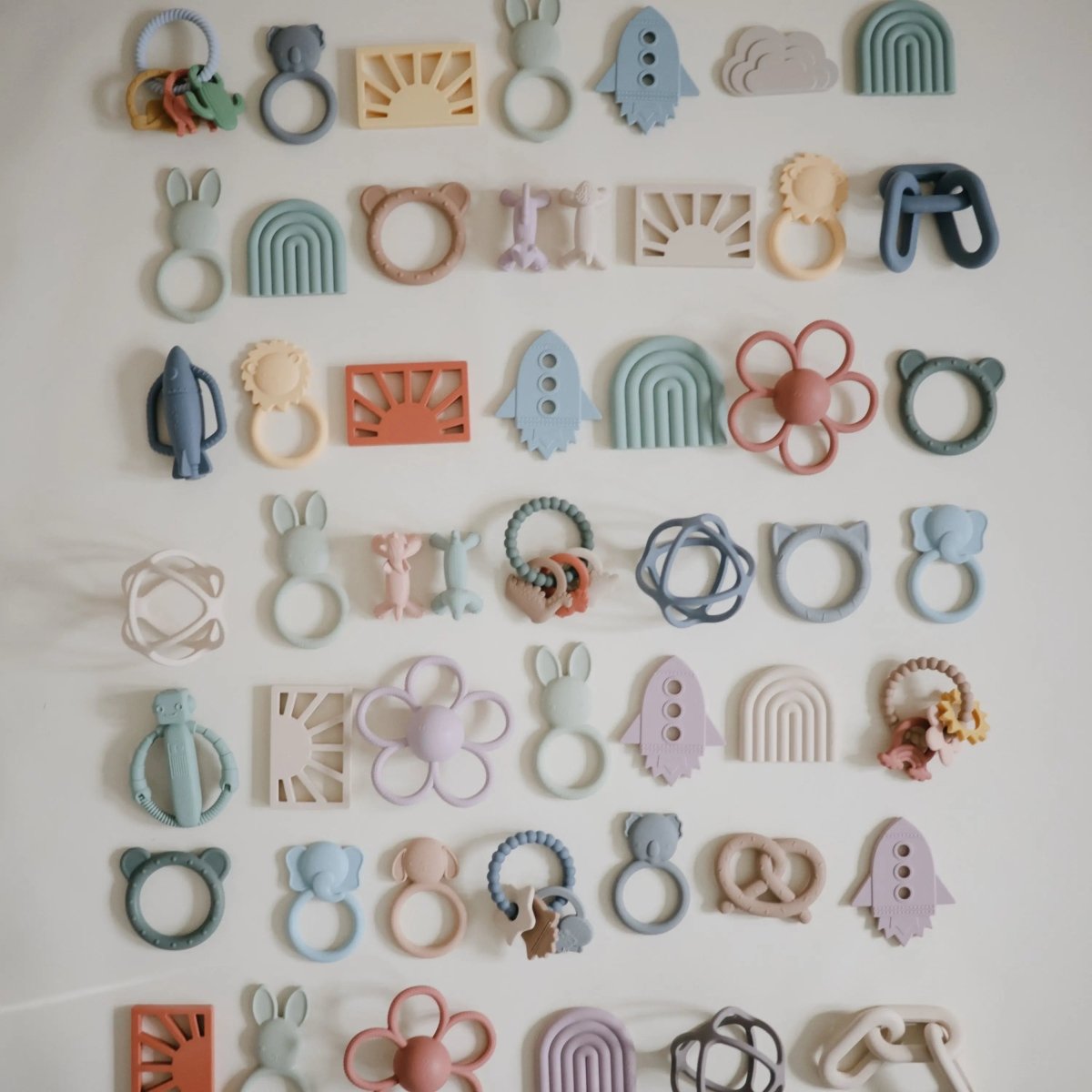 Mushie Cat Figurine Teether for Babies Non Toxic Silicone Soothing Gums - 