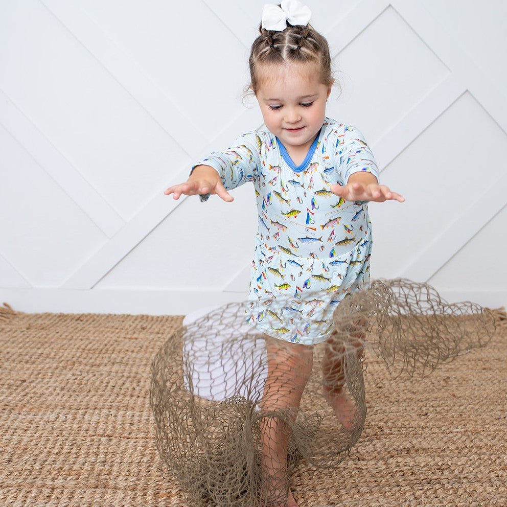 Bodysuit Dress - Catch of the Day Print by Bestaroo