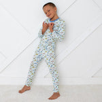 Bestaroo Catch Of The Day Pajama Set For Kids With Colorful Fish Print - 