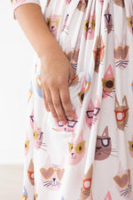 Mila & Rose ® Cattitude 3/4 Sleeve Pocket Twirl Dress - 