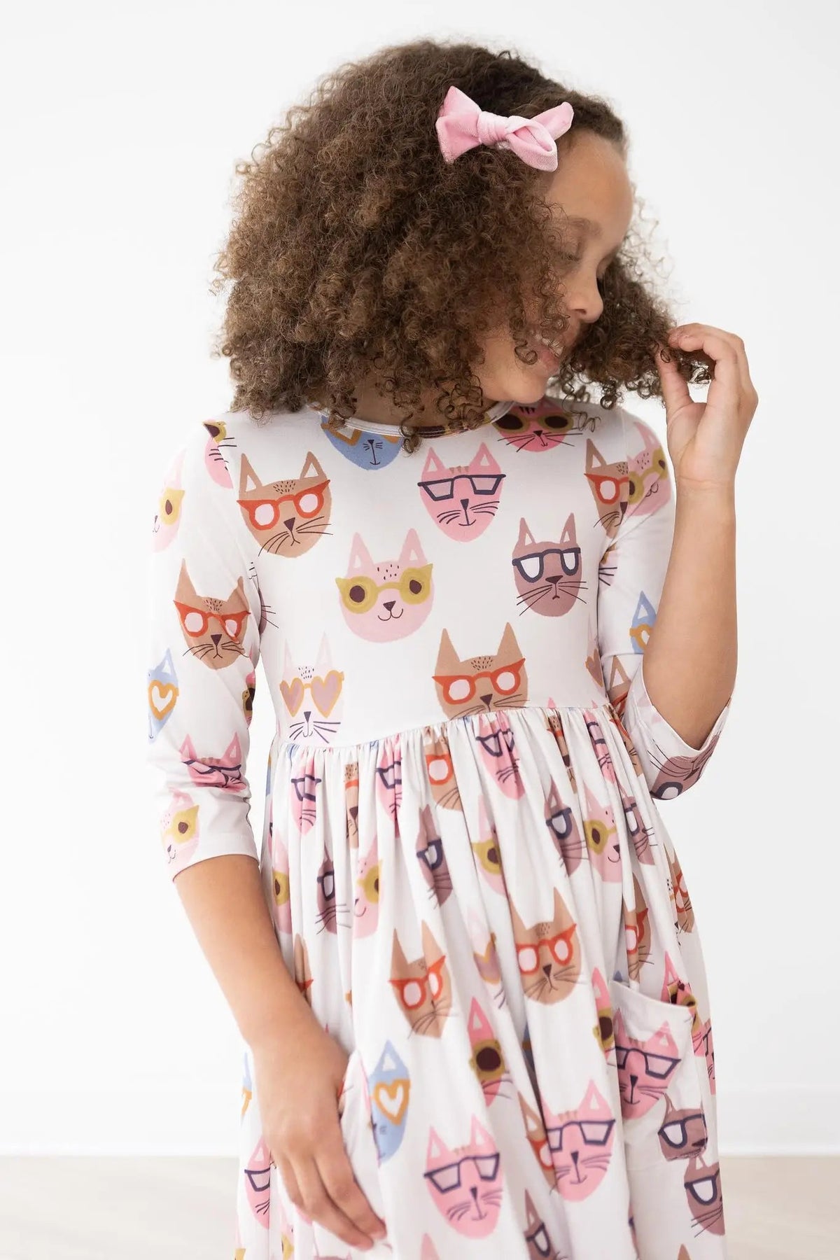 Mila & Rose ® Cattitude 3/4 Sleeve Pocket Twirl Dress - 