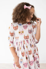 Mila & Rose ® Cattitude 3/4 Sleeve Pocket Twirl Dress - 