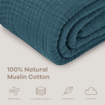 Comfy Cubs - Muslin Blanket for Adults, 6-Layer Bedding by Comfy Cubs - Neptune / Throw: 50" x 60" by Comfy Cubs at Everetts Place